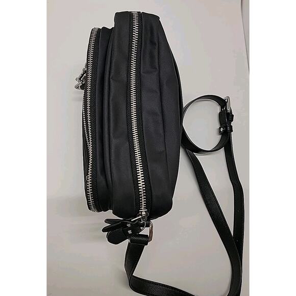 SAMSONITE Black Adjustable Zippered Crossbody with Silver Charms Pockets Travel - Picture 8 of 16